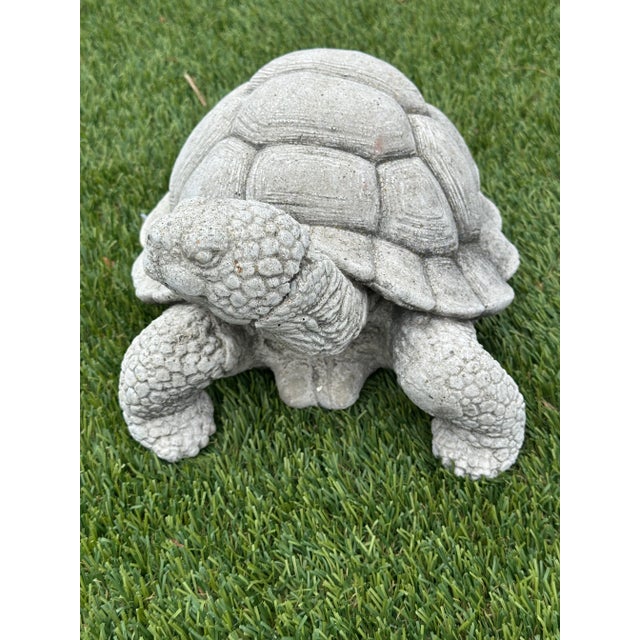 Shabby Chic Cast Stone Tortoise Garden Ornament For Sale - Image 3 of 8