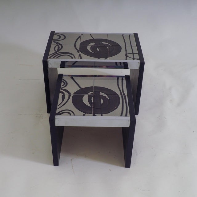Vintage Tiled Nesting Tables, 1970s, Set of 2 For Sale - Image 14 of 18