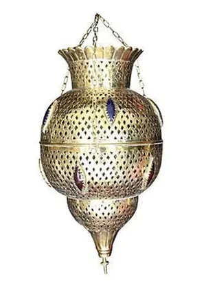 Late 20th Century Moroccan Hand-Crafted Brass Pendant