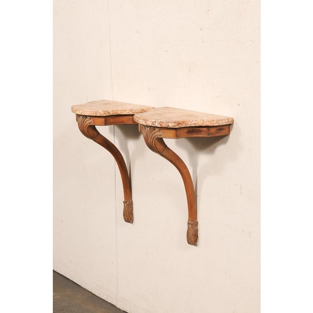 Wood 19th C. Elegant French Wall-Bracket Tables - A Pair For Sale - Image 7 of 10
