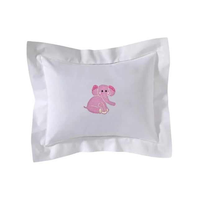 Made from soft, white, 100% Cotton Percale, with embroidery, satin stitch trim, flange and rear envelope opening for the...