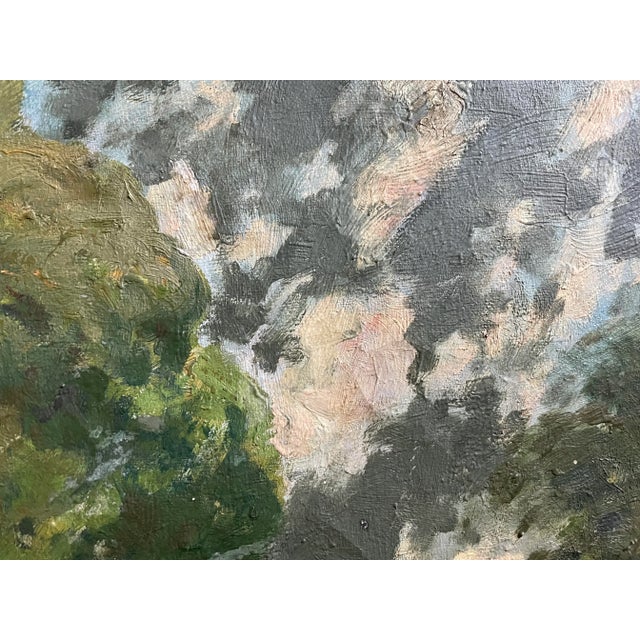 European Lake Landscape, Vintage Oil Painting For Sale - Image 4 of 10