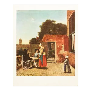 1950s After Pieter De Hooch, "A Dutch Courtyard" Full-Color Print