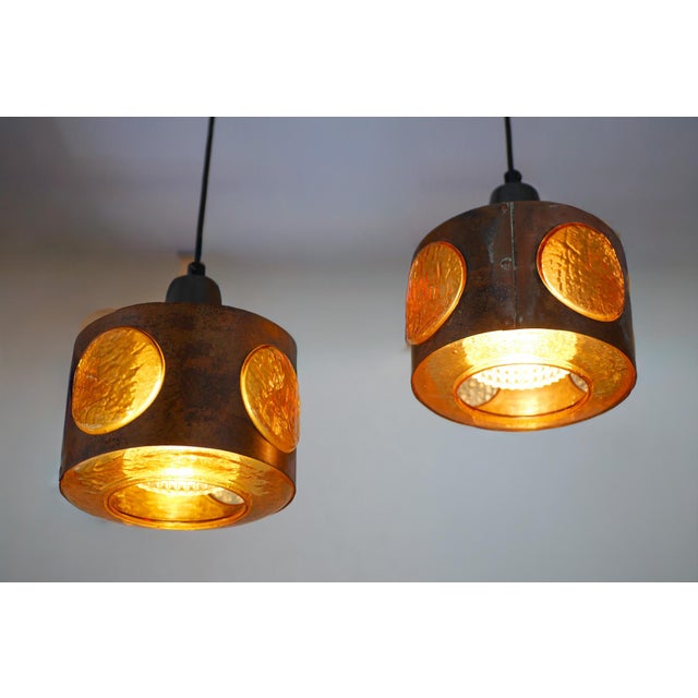 Brutalist Copper and Glass Pendant Lamps by Nanny Still for Raak Amsterdam, 1960s, Set of 2 For Sale - Image 12 of 15