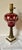 Metal Antique Red Bohemian Glass Lamp For Sale - Image 7 of 10
