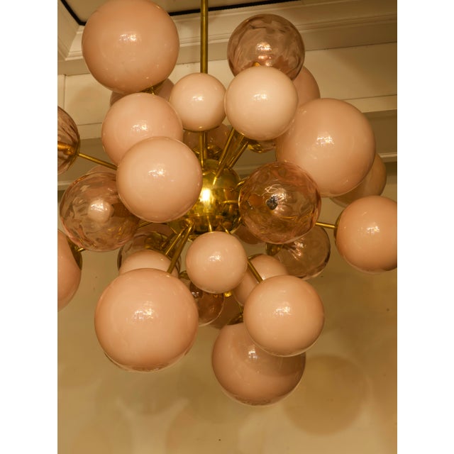 Mid-Century Pastel Pink Murano Glass Sputnik Chandelier, 2000 For Sale - Image 9 of 11