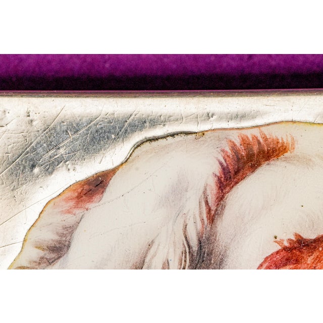 Fantastic Hand Painted Enamel Spaniel Dog Continental 800 Silver Antique Snuff Trinket Box For Sale In New York - Image 6 of 14