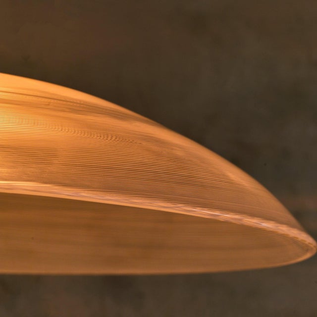 Modern 1970s Italian Reticello Murano Glass Pendant For Sale - Image 3 of 9