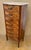 French 1940s French Marquetry And Marble Top Tall Chest Of Seven Drawers For Sale - Image 3 of 6