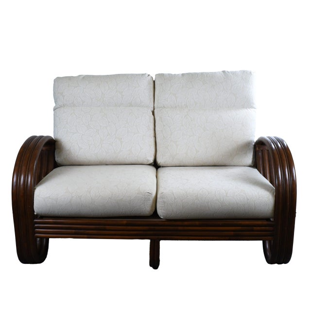 1960s Pretzel Rattan Settee For Sale - Image 5 of 5