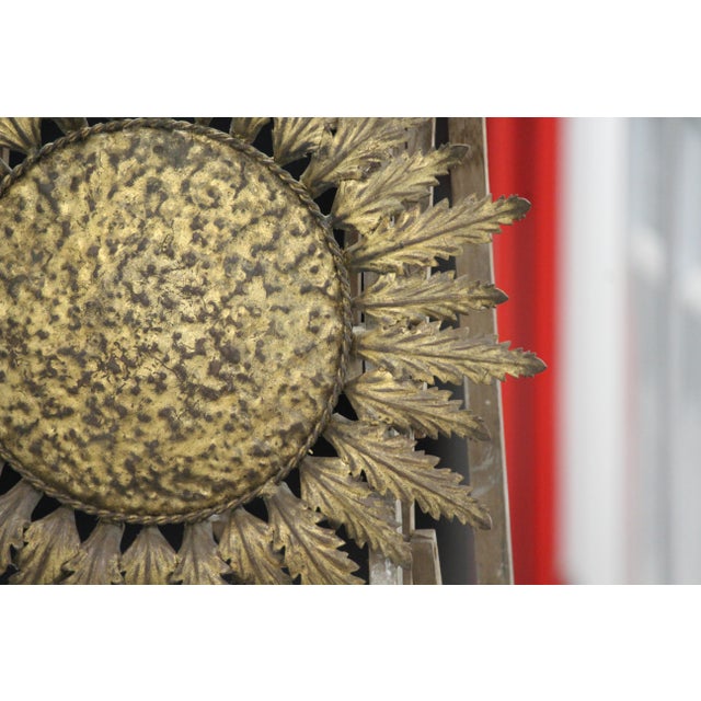 Gilt Sun Wall or Ceiling Light, France, 1950s For Sale - Image 12 of 18