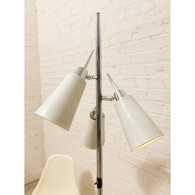 Mid 20th Century Vintage Mid-Century Three-Light Floor Lamp With Adjustable Cone Shades For Sale - Image 5 of 5