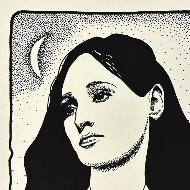 Postmodern Vintage Postmodernist Figurative Female Portrait With Snake Lithograph by Clayton Anderson, Signed/Edvard Munch For Sale - Image 3 of 4