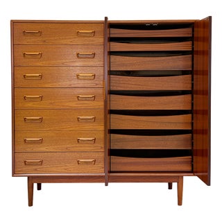 Danish Modern Teak Gentleman's Dresser Cabinet, 1960s For Sale