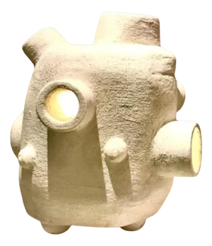 Cray and Concrete Coated with Lime and Cement Lamp by Frederic Texier