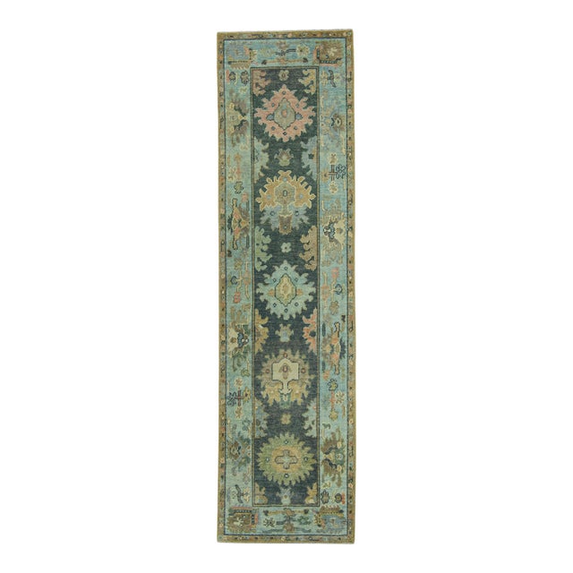 Turkish Oushak Rug 2'7" x 9'9" #19204 For Sale