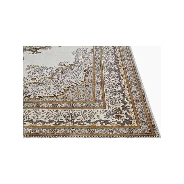 1950s Old Persian Tabriz Rug 10 X 13 For Sale - Image 4 of 12