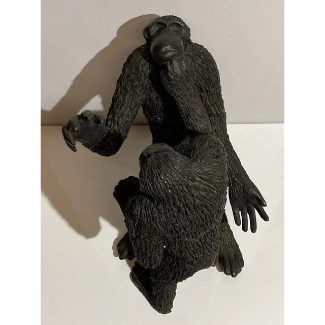 Bronze Apes, France, 1970s, Solid Brass, Set of 3 For Sale - Image 11 of 18