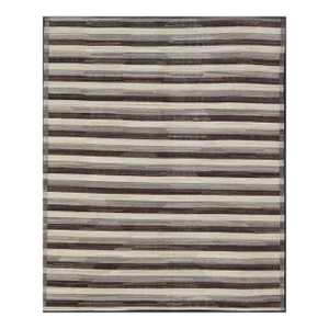 2020s Large Hand-Woven Flat Weave Kilim in Cream, Taupe, and Dark Walnut