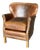 Vintage Brazilian Leather Armchair with Antique Brass Studs For Sale
