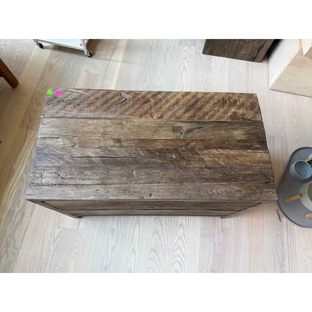 2020s Restoration Hardware Reclaimed Oak Nighstand For Sale - Image 5 of 5