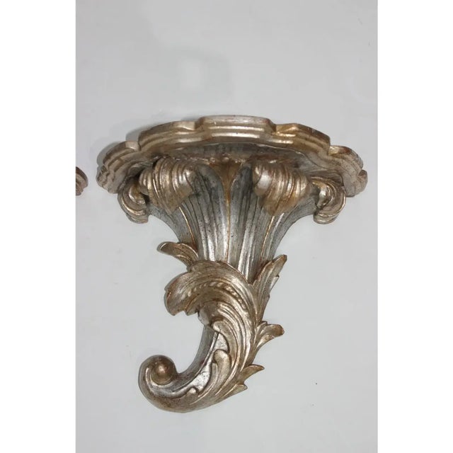 Louis XV Brackets Silver Leaf 1970s- A Pair For Sale - Image 11 of 14
