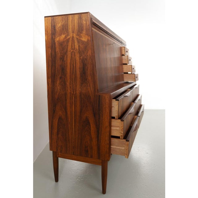 Modern Danish Rosewood Secretary Desk attributed to Erling Torvits, 1960s For Sale - Image 17 of 18