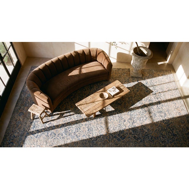 1920s Blue Medallion Antique Bakhtiari Rug 12'3" X 18'6" Handwoven Wool Carpet For Sale - Image 12 of 13