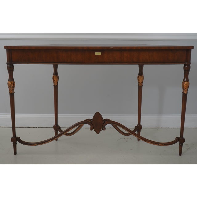 Maitland Smith Mahogany Nathan Console Table W. 2 Drawers For Sale - Image 16 of 18