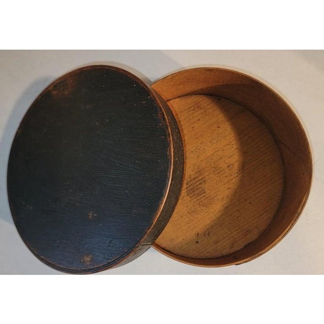 This group of three original painted 19thc pantry boxes are in fine condition and two have dark blue paint and other is...