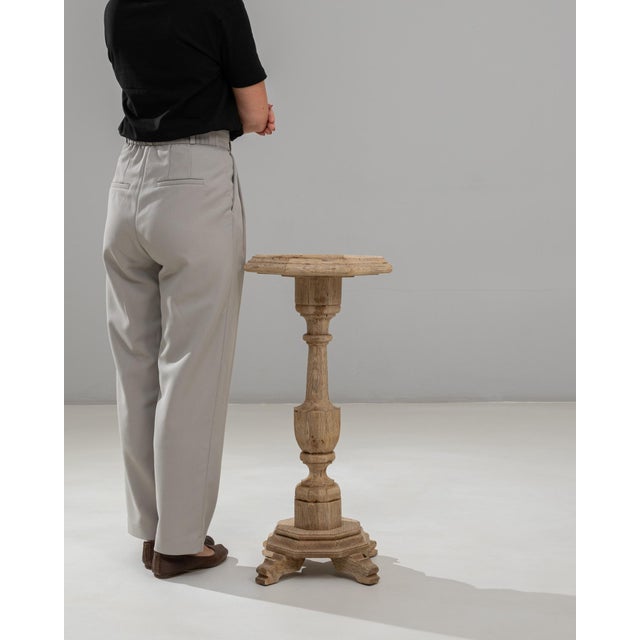 1890s French Baroque Revival Oak Pedestal Table For Sale - Image 17 of 18