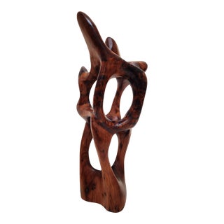 Organic Abstract Wooden Sculpture For Sale
