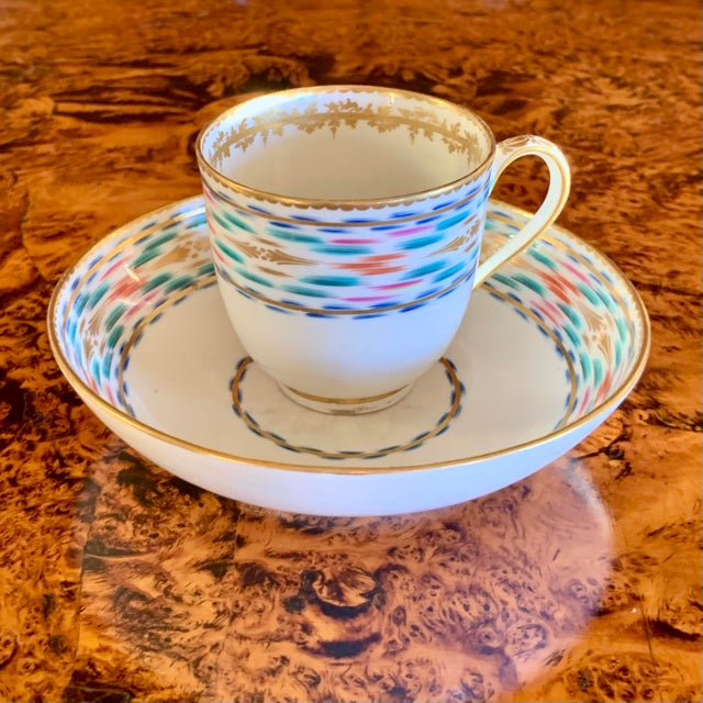 English Fine Early English Derby Porcelain Coffee Cup Polychrome and Gilt For Sale - Image 3 of 10