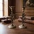 Handmade Antiqued Brass Floral Candlestick Pair For Sale In Los Angeles - Image 6 of 8