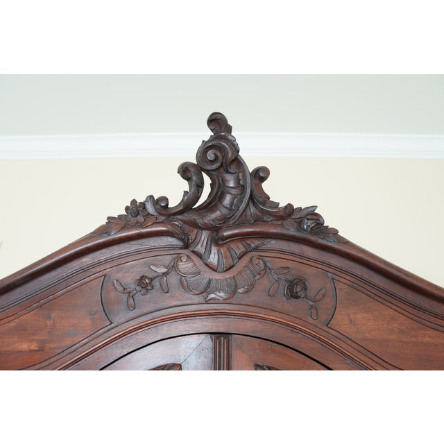 Antique Italian Rococo Revival Mirrored Armoire For Sale In Austin - Image 6 of 15