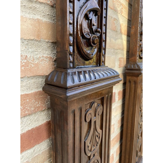 Brown Antique Carved Oak Panels, Set of 2 For Sale - Image 8 of 18