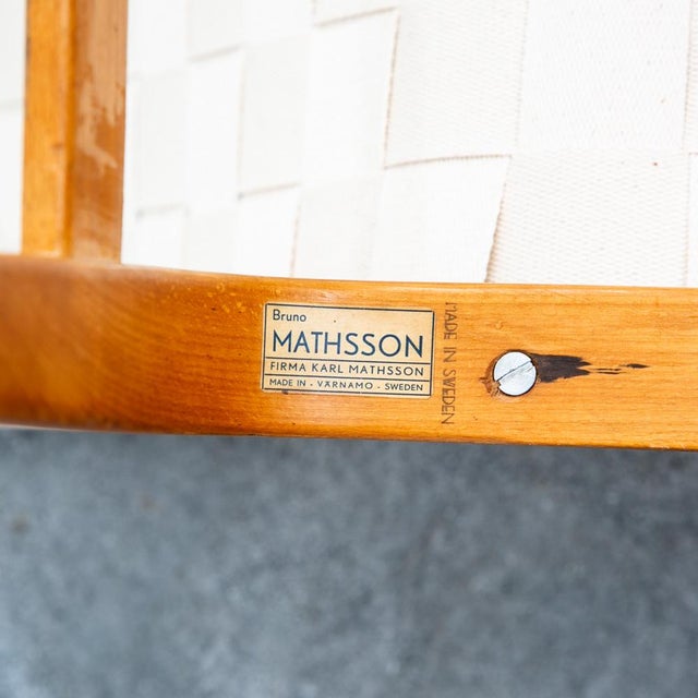 Mid Century Danish Modern Lounge Chair Bruno Mathsson Eva White Vintage Sweden For Sale In Sacramento - Image 6 of 12