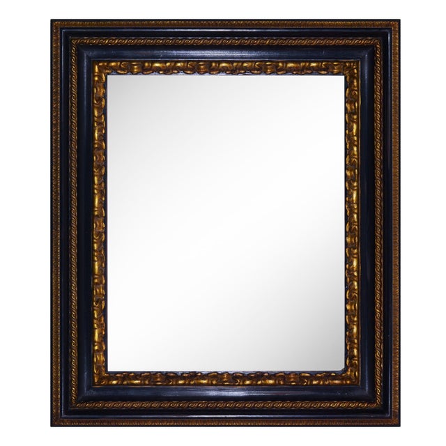 Vintag Giltwood Mirror with Dark Patinated Frame in the style of Salvator Rosa, Italy, Late 20th Century For Sale - Image 5 of 5