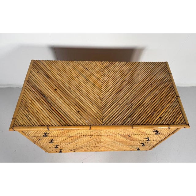 Vintage Rattan Chest of Drawers, Italy, 1970s For Sale - Image 4 of 8