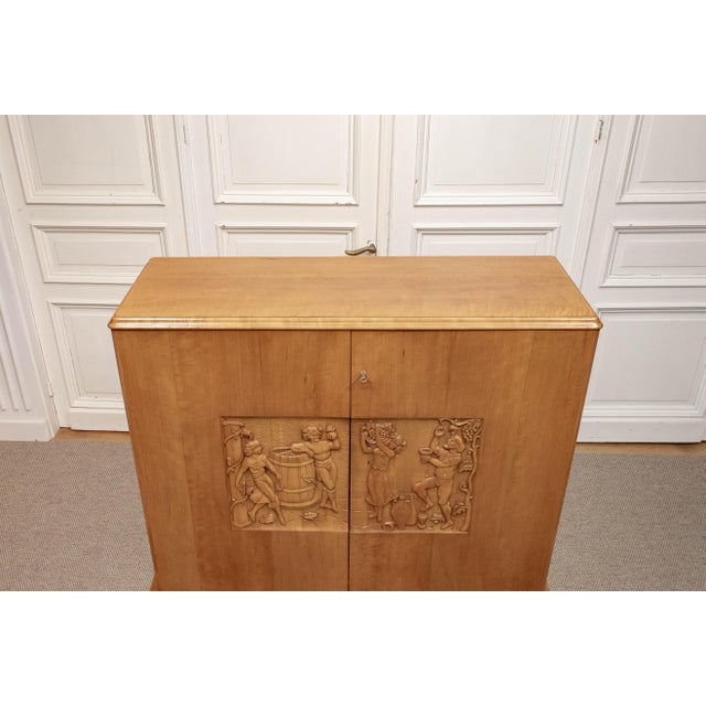 Wood Swedish Drinks Cabinet in the style of Eugen Höglund, 1950s For Sale - Image 7 of 9