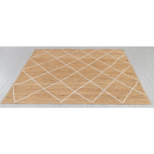 Modern Geometric Bohemian Jute Rug 3x8 Ft. For Sale - Image 4 of 12