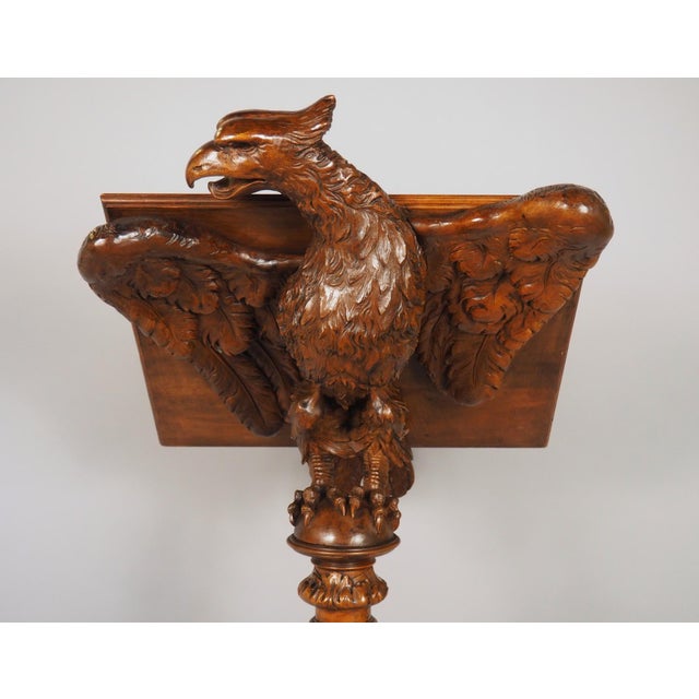 French Finely Carved Walnut Eagle Lectern From France, Circa 1880 For Sale - Image 3 of 18