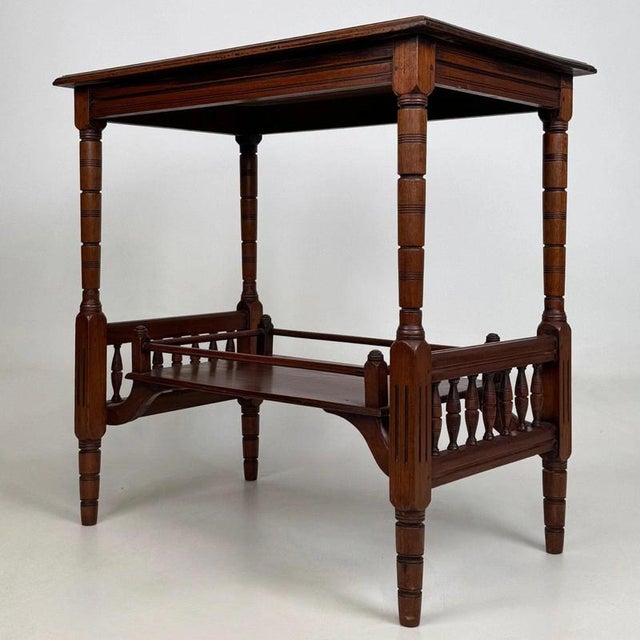 Wood Antique Early 20th Century English Edwardian Mahogany Side Table, 1890s For Sale - Image 7 of 11