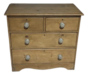 Antique Pine Two Over Two Drawers - Chest of Drawers From England