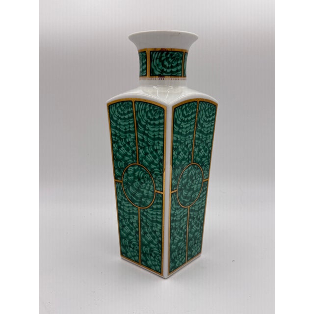 Vintage Porcelain George Briard Faux Malachite Vase From the Imperial Malachite collection. Marked.