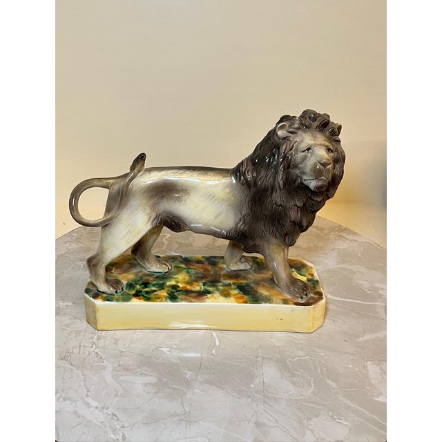 Late 20th Century Mottahedeh Porcelian Lion Figure, Italy For Sale - Image 10 of 10