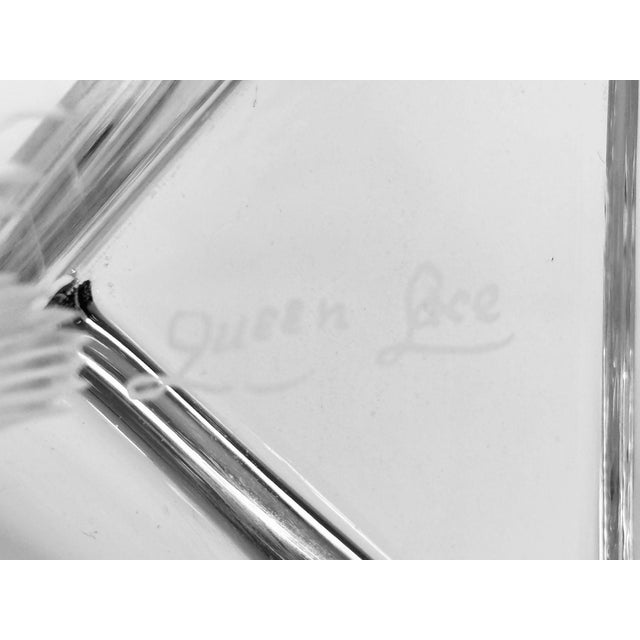 Queen Lace Cut Crystal Ashtray Trinket Dish With Etched Wild Geese, Circa 1970s For Sale - Image 13 of 15