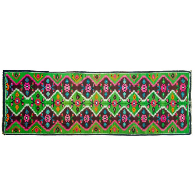 Vintage Romanian Oltenia / Muntenia-Style Handwoven Wool Flatweave Runner Rug, 1960s For Sale - Image 16 of 16