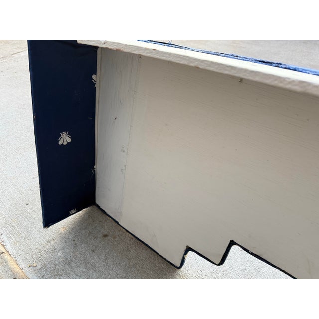 Vintage French Empire Inspired Napoleonic Bee Navy Window Cornice / Valance For Sale - Image 9 of 9
