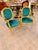 1960s Rococo Emerald Green Tufted Velvet Fauteuils Armchairs For Sale - Image 4 of 4